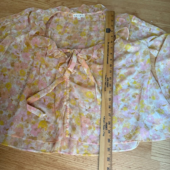 For Love and Lemons Melanie Blouse Floral size XS Oversized Flowy - Picture 11 of 12